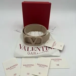 Original Valentino Garavani Neutral VLogo Leather Belt size 85 Valentino Garavani | Accessories | Original Valentino  main image 4